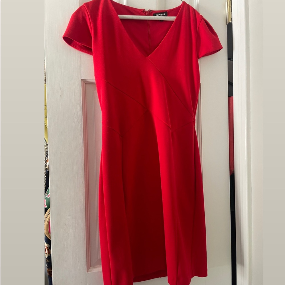 Express Red V-Neck Dress ❤️
